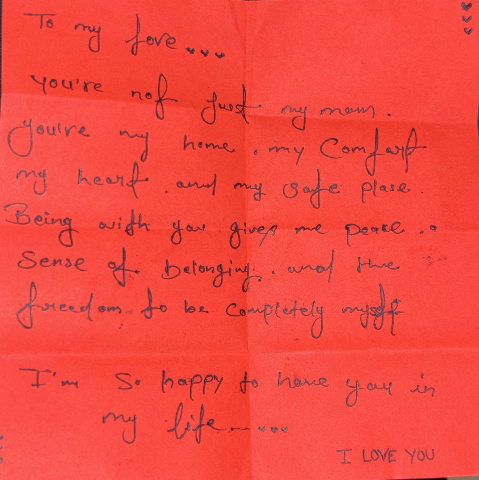 A handwritten letter from her